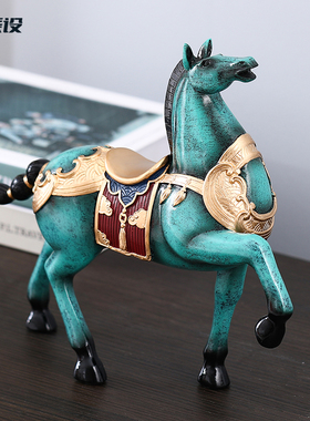 中式唐马摆件客厅书房办公室桌面摆设马到成功家居好寓意的装饰品
