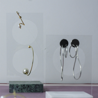 创意大理石透明亚克力桌面饰品耳钉耳环陈列架首饰展示架子道具