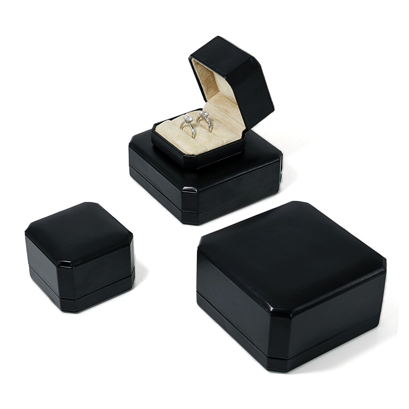 高档PU皮耳钉盒创意八角项链手镯盒子首饰收纳展示盒戒指盒