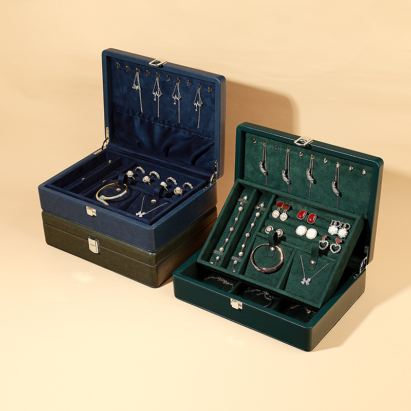 金蚂蚁多功能珠宝首饰盒耳环金首饰手镯戒指项链大学生多层收纳盒