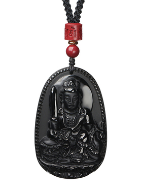 黑曜石本命佛吊坠男女生肖守护神属鼠牛虎兔龙蛇马羊猴鸡狗猪挂件