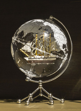透明地球仪3D立体悬浮一帆风顺帆船摆件办公室装饰品男孩生日礼物