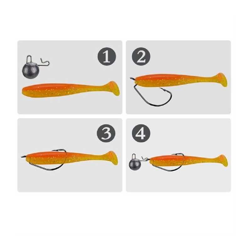 30Pcs Soft Silicone Lure Rubber Worm Grubs T Tail