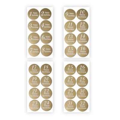 新品1到32岁数字生日不干胶贴纸岁数贴礼物装饰生日卡片号码贴年