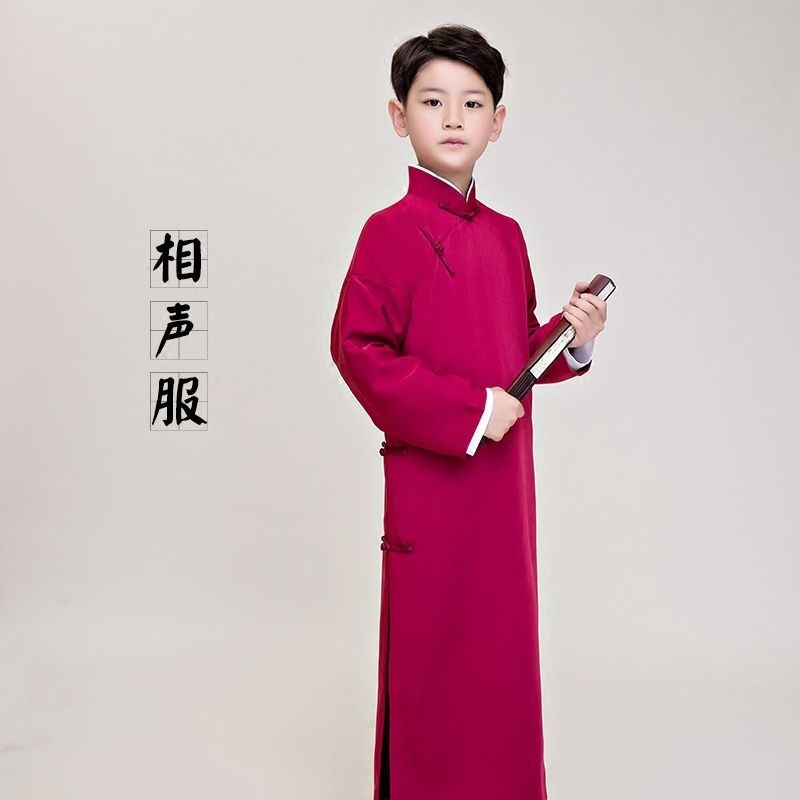 儿童相声服民国长衫长袍大褂男童中国风古装民国马褂快板演出服装