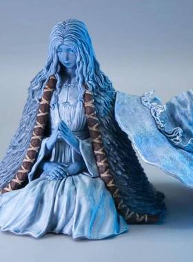 Resin bow blue hat witch four hands weird scene atmosphere d