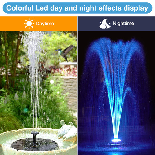 18/16/13cm Outdoor Solar Water Fountain Floating Bird Bath