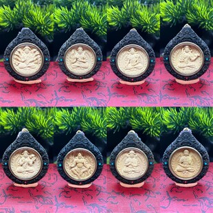 速发达拉干唐卡牌八大项护本命吊坠挂件木雕护身符守链十护生肖守