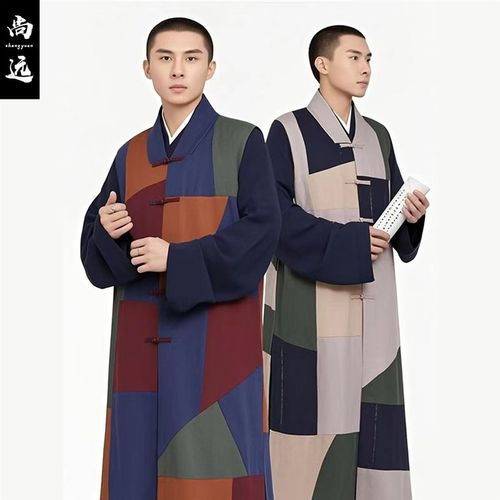 速发尚远伽蓝褂天丝僧百衲衣长褂单层衣服补丁僧麻庄严服饰