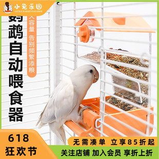 速发鹦鹉自动喂食器下壳分离防撒玄溅鸟食盒虎皮防凤牡丹谷粮食盆