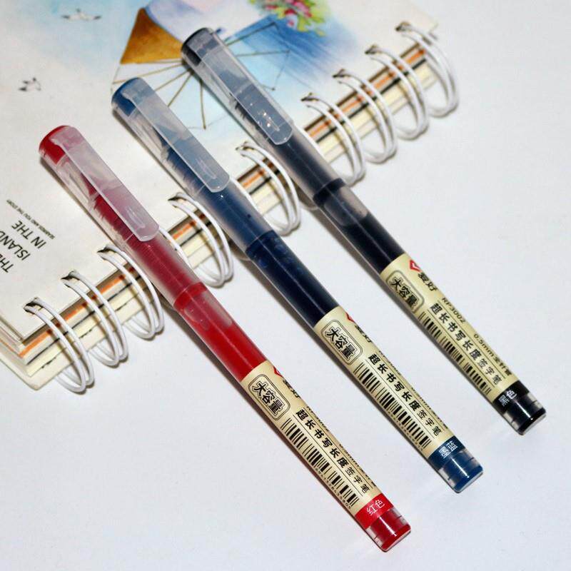 速发爱好RP3002签字笔+0.5大容量直液式全针管型黑红墨蓝色碳素水
