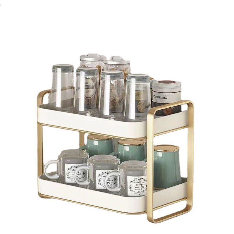 速发杯子收架置物纳杯架客厅玻璃茶杯双层沥水托盘家用桌面放水杯