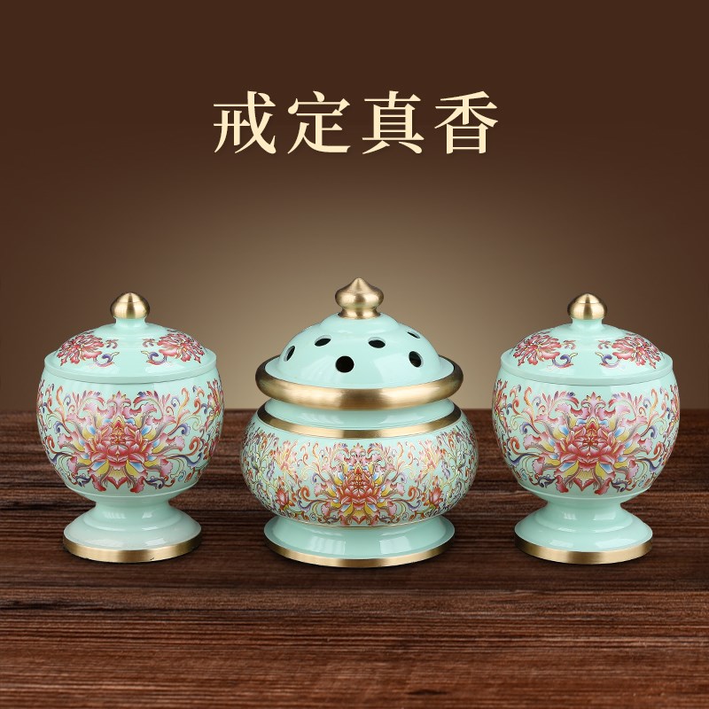 速发纯铜熏香炉家用香佛供粉盅线室碗香内佛前供奉戒定真香上香檀