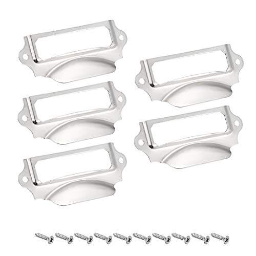 uxcell Label Holder Pull Handles, Vintage Iron Labe