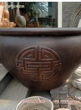 极速纯铜仿古大缸铸造水缸花盆聚宝盆户外园林景观铜雕塑摆件