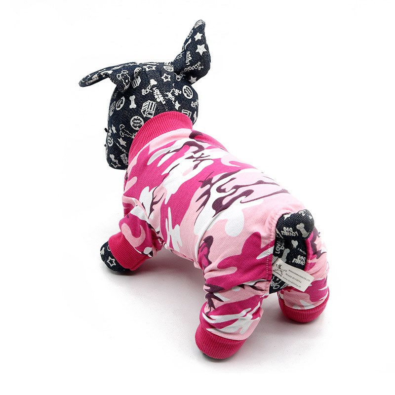 极速Pet Dog Clothes Camouflage Clothings Dogs Jumpsuits Supe