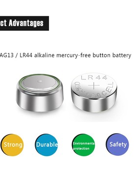 10PCS 1.55V AG13 LR44 Alkaline Cell Coin Battery AG 13 LR44W