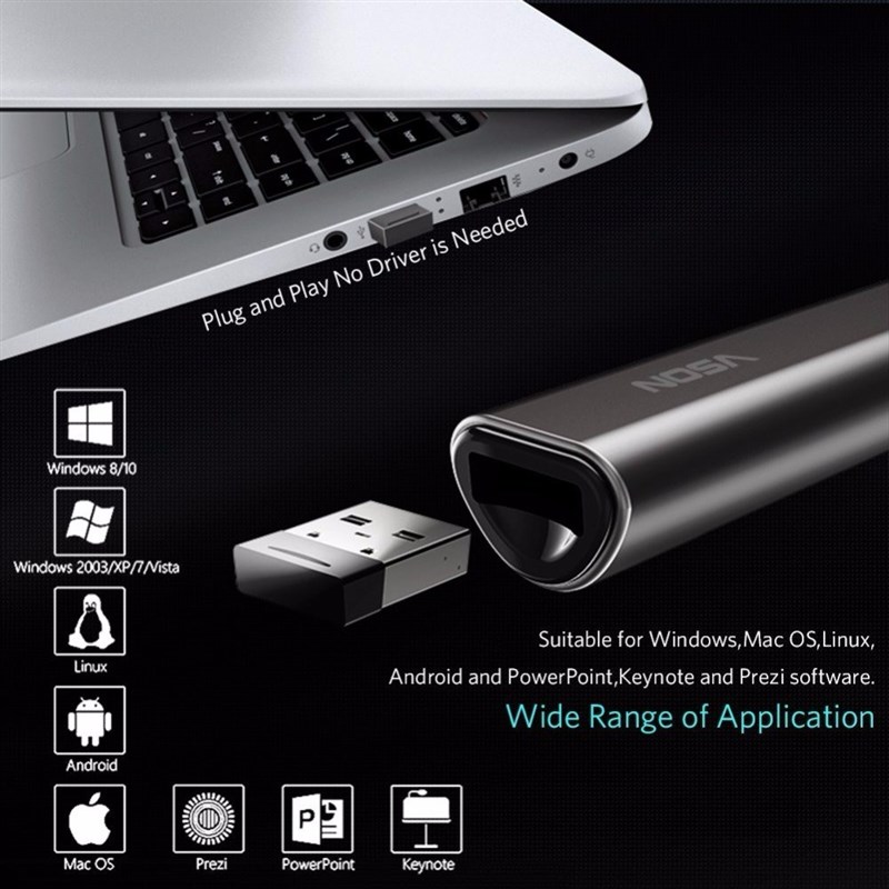 极速WiReleSS PReSenTeR RemoTe-ConTRol Slide CliCkeR FliP-Pen