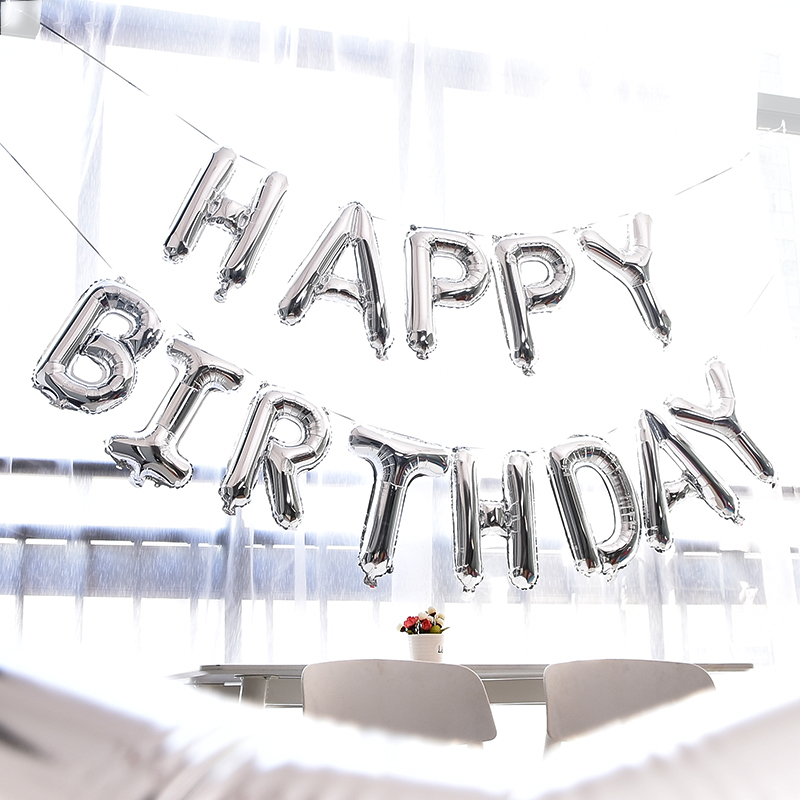 happy birthday字母派对布置装饰可悬挂生日快乐铝箔气球套餐儿童
