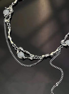 极速Opal Mosaic tassel chain star awn pendant clavicle neckl