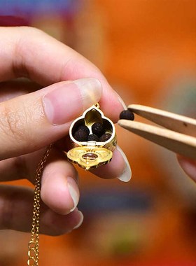 s925纯银藏式菩提心嘎乌盒吊坠项坠藏式民族风可打开情侣配饰项链