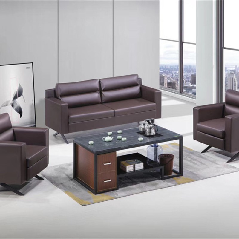 高档办公沙发 优质西皮沙发113组合 客厅接待沙发三人位