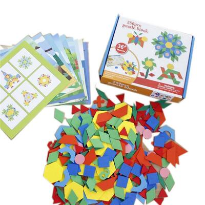 250pcs Tangram Puzzle Pattern Matching Building Blocks