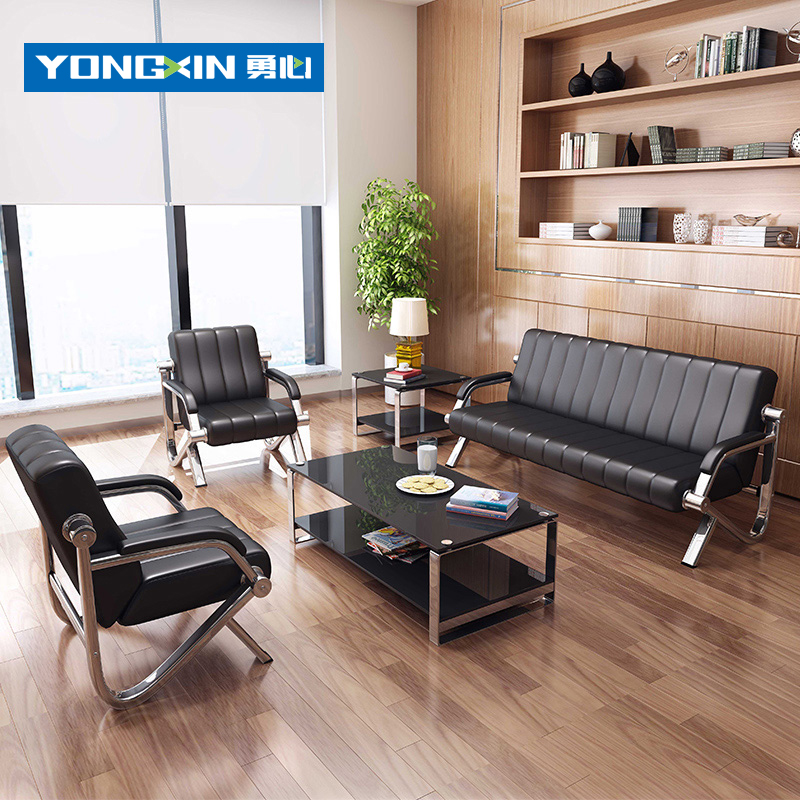 接待会客简约办公沙发茶几三人位电镀候车输液椅机场椅候诊椅排椅