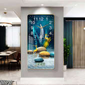 入户玄关装 饰画竖版 现代简约走廊过道墙壁画静音挂钟招财客厅挂画