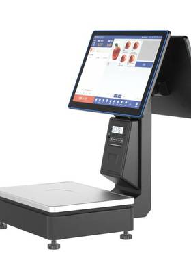 Ai智能识别称重收银秤新蜜AB-1691T收银一体机触摸双屏散称收款机