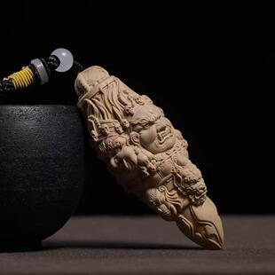 黄杨木雕金刚降魔杵盘玩把玩工艺礼品密宗法器吊坠天然实木手把件