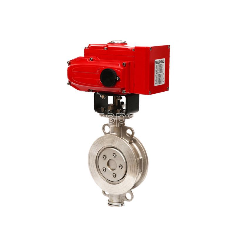 电动铸钢不锈钢304316对夹式硬密封蝶阀D973H-16P 220V DN100 150