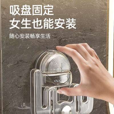 吸盘牙刷架子置物架牙杯刷牙洗漱口杯套装电动牙刷挂架壁挂免打孔