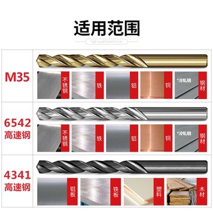 合金钻头 不锈钢钻头M35含钴直柄麻花钻铁铝金属高速U钢套装