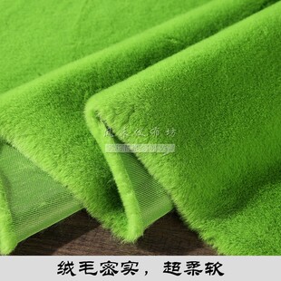 仿獭兔毛布料仿动物毛皮草马甲披风服装面料兽装毛布绒毛布短毛绒