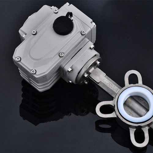 电动全不锈钢蝶阀304对夹式阀门D971X-16Q四氟软密封开关阀DN100