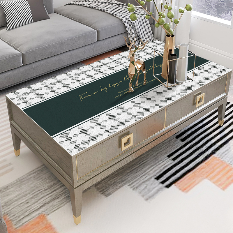 北欧茶几垫轻奢防水防油桌布长方形皮革桌垫子防烫耐高温客厅家用