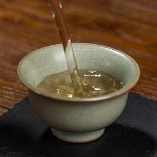 汝窑品茗杯主人杯陶瓷个人杯单杯景德镇功夫茶杯开片汝瓷压手杯