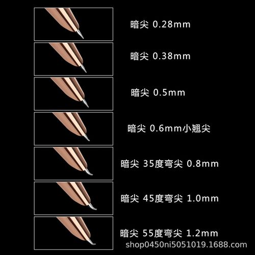 罗氏钢笔尖通用0.28特细EF0.38F0.5暗尖学生笔尖弯尖美工笔尖
