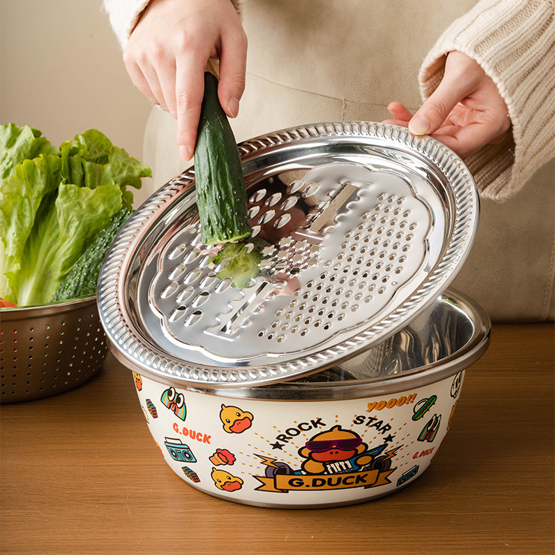 不锈钢淘米盆土豆丝神器切丝家用擦丝厨房刨丝切菜切片多功能新款,厨房/烹饪用具,多功能切菜器,淘宝优惠券,粉丝福利购,淘宝优惠卷