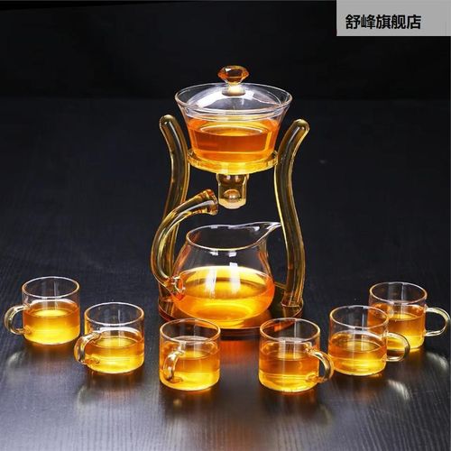 功全用自动玻璃夫茶具创网意冲茶器家简约懒人泡茶器煮红茶壶套装
