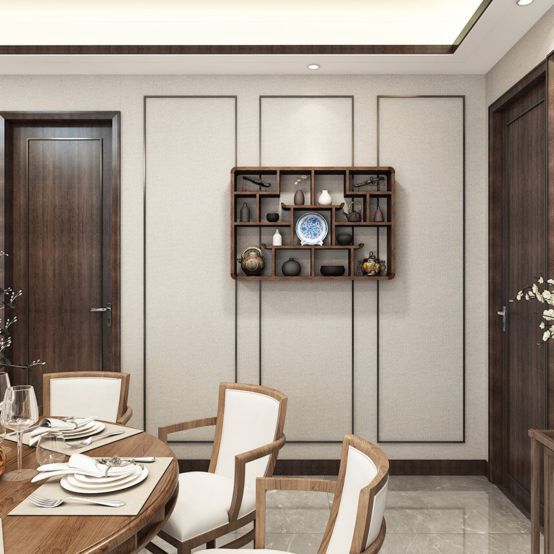实木挂墙置物架 壁挂式墙上装饰收纳客厅餐厅新中式博古架多宝阁