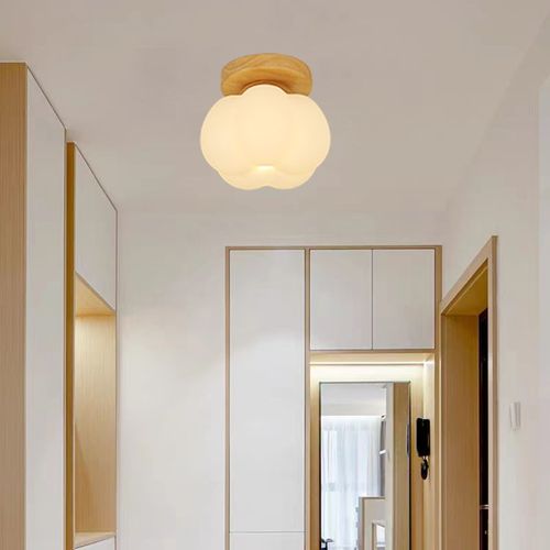 过道灯走廊灯奶油风原木玄关吸顶灯阳台入户衣帽间棉花全光谱灯具