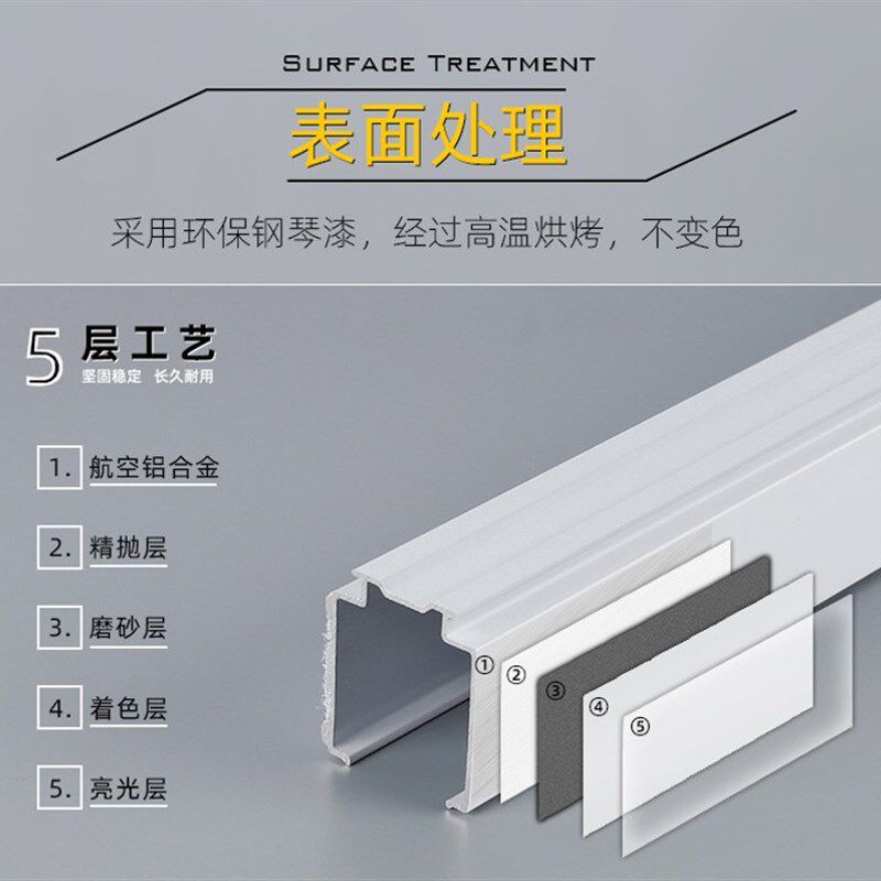 罗马帘升降轨道布百叶铝合金拉珠控制升降顶装侧装直轨静音轨