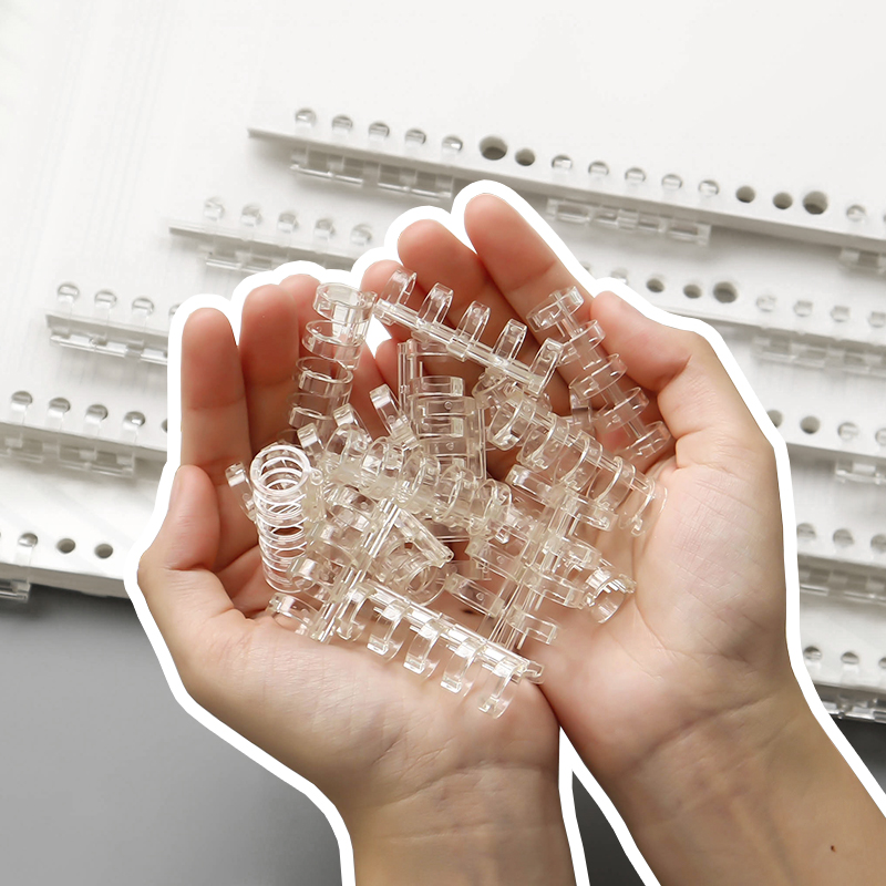 5孔分段式装订条塑料夹A5B5活页夹环26/20孔笔记本可拆卸扣不挡手