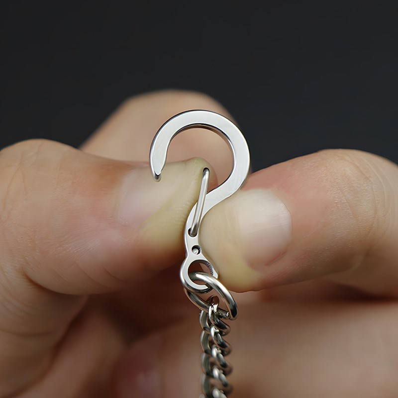 316不锈钢创意问号造型迷你小挂扣钥匙户外多功能配饰手链连接扣