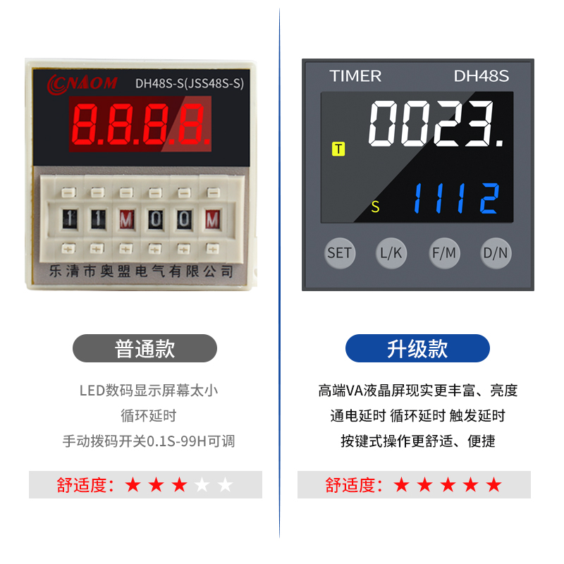 DH48S智能数显时间继电器220V通电延时控制器24V无限循环延时器