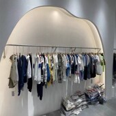 店货架不锈钢拉丝银侧挂衣服架 陈列架女装 童装 店上墙展示架壁挂式