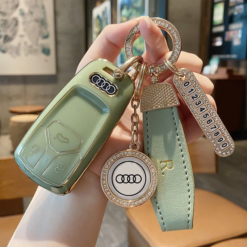奥迪新a6l钥匙套女a4l/a3/q5l/q7/q8/q3/q2l/a5/a8l/tt壳高档包扣