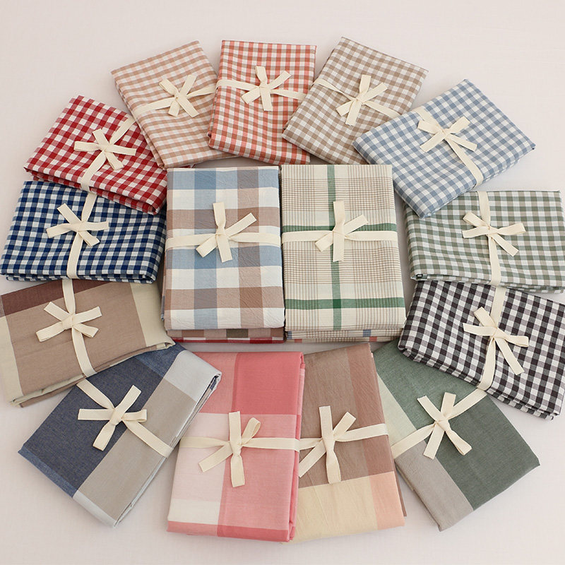 全棉水洗棉枕头套不起球不掉色纯棉条纹格子枕套48*74cm 一对装,床上用品,枕套,淘宝优惠券,粉丝福利购,淘宝优惠卷